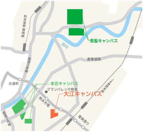 大江キャンパスの位置